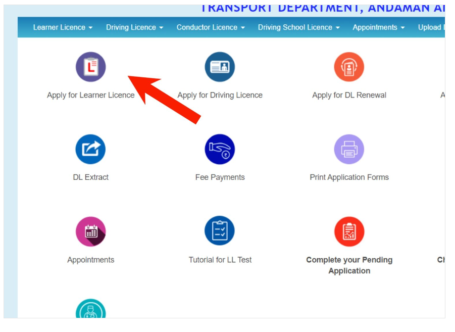 learning licence apply